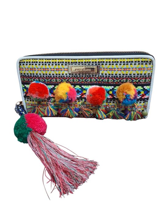 River Island Handbags - River Island Pom Pom Tassle Zip Around Purse